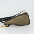 CELINE Luggage Nano Shopper Hand Bag Canvas Leather 2way Gray Gold Auth 188633A-4