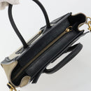 CELINE Luggage Nano Shopper Hand Bag Canvas Leather 2way Gray Gold Auth 188633A-6
