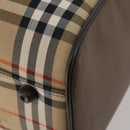 Burberrys Nova Check Boston Bag Canvas Beige Gold Auth 188634-15