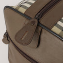 Burberrys Nova Check Boston Bag Canvas Beige Gold Auth 188634-10