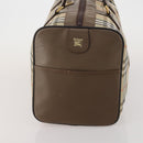 Burberrys Nova Check Boston Bag Canvas Beige Gold Auth 188634-3