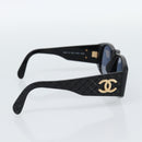 CHANEL COCO Mark Sunglasses plastic Black CC Auth 188635M-4