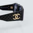 CHANEL COCO Mark Sunglasses plastic Black CC Auth 188635M-5