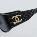 CHANEL COCO Mark Sunglasses plastic Black CC Auth 188635M-7