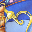 HERMES Carre 90 Scarf Silk ""H d ORIGNY"" Blue Auth 188636M-11