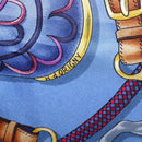 HERMES Carre 90 Scarf Silk ""H d ORIGNY"" Blue Auth 188636M-12