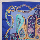HERMES Carre 90 Scarf Silk ""H d ORIGNY"" Blue Auth 188636M-14