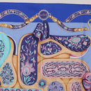 HERMES Carre 90 Scarf Silk ""H d ORIGNY"" Blue Auth 188636M-15