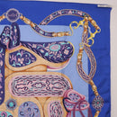 HERMES Carre 90 Scarf Silk ""H d ORIGNY"" Blue Auth 188636M-16