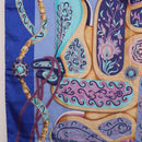 HERMES Carre 90 Scarf Silk ""H d ORIGNY"" Blue Auth 188636M-17