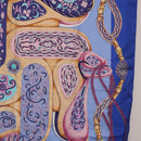 HERMES Carre 90 Scarf Silk ""H d ORIGNY"" Blue Auth 188636M-19