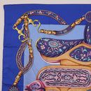 HERMES Carre 90 Scarf Silk ""H d ORIGNY"" Blue Auth 188636M-2