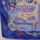 HERMES Carre 90 Scarf Silk ""H d ORIGNY"" Blue Auth 188636M-20
