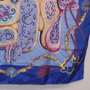 HERMES Carre 90 Scarf Silk ""H d ORIGNY"" Blue Auth 188636M-22