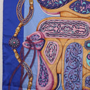 HERMES Carre 90 Scarf Silk ""H d ORIGNY"" Blue Auth 188636M-5