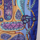 HERMES Carre 90 Scarf Silk ""H d ORIGNY"" Blue Auth 188636M-7