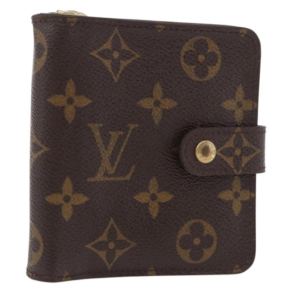 LOUIS VUITTON Monogram Compact Zip Wallet M61667 LV Auth 188654A