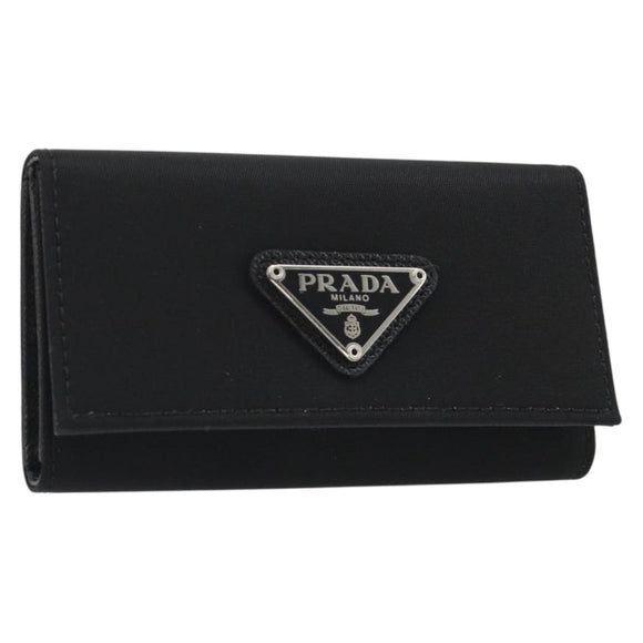 PRADA Key Case Nylon Black Black Auth 188658A