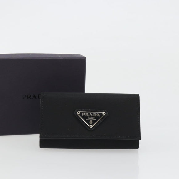 PRADA Key Case Nylon Black Black Auth 188658A