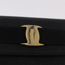 Salvatore Ferragamo Vala Long Wallet Leather Black Gold Auth 188659A-17