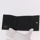 Salvatore Ferragamo Vala Long Wallet Leather Black Gold Auth 188659A-8