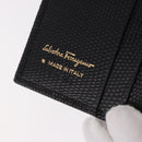 Salvatore Ferragamo Vala Long Wallet Leather Black Gold Auth 188659A-19