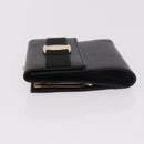 Salvatore Ferragamo Vala Long Wallet Leather Black Gold Auth 188659A-4