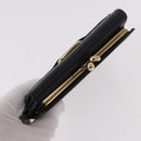 Salvatore Ferragamo Vala Long Wallet Leather Black Gold Auth 188659A-5