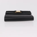 Salvatore Ferragamo Vala Long Wallet Leather Black Gold Auth 188659A-6
