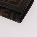 FENDI Zucca Canvas Long Wallet Black Brown Auth 188660A-9