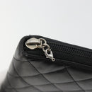 CHANEL Matelasse Cambon Line Long Wallet Leather Black Silver CC Auth 188663-12