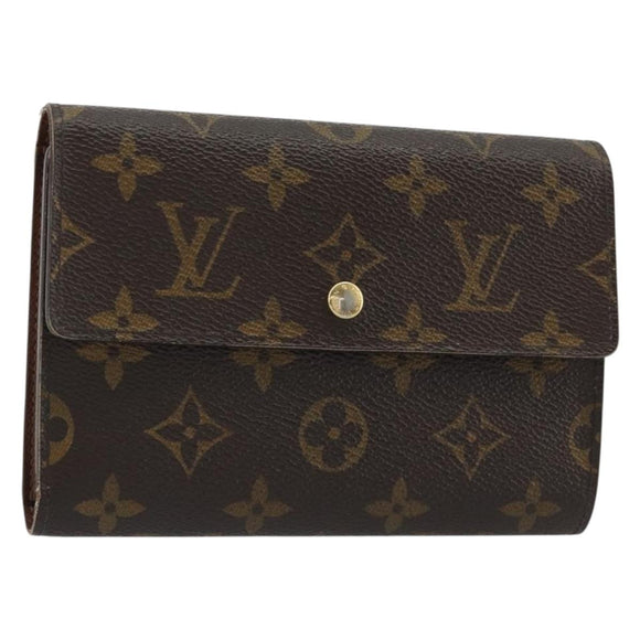 LOUIS VUITTON Monogram Porte TresorEtui Papie Wallet M61202 LV Auth 188664A