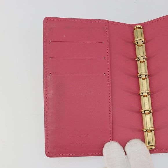 LOUIS VUITTON Monogram Vernis Agenda PM Planner Cover Pink R2101F Auth 188667A