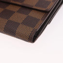 LOUIS VUITTON Damier Ebene Porte Monnaie Billets Cartes Credit Auth 188672A-16