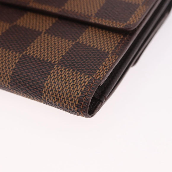 LOUIS VUITTON Damier Ebene Porte Monnaie Billets Cartes Credit Auth 188672A