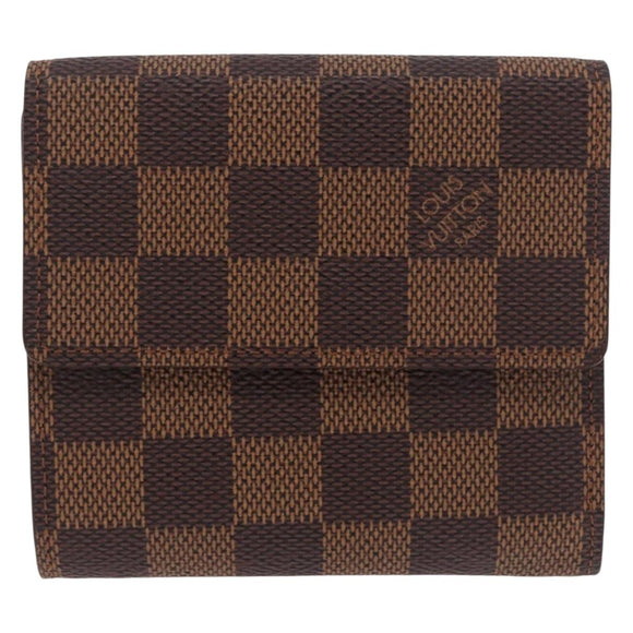 LOUIS VUITTON Damier Ebene Porte Monnaie Billets Cartes Credit Auth 188672A