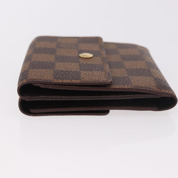 LOUIS VUITTON Damier Ebene Porte Monnaie Billets Cartes Credit Auth 188672A