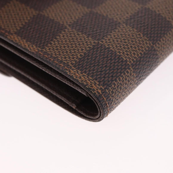 LOUIS VUITTON Damier Ebene Porte Tresor Etui Papie Wallet N61202 LV Auth 188674A