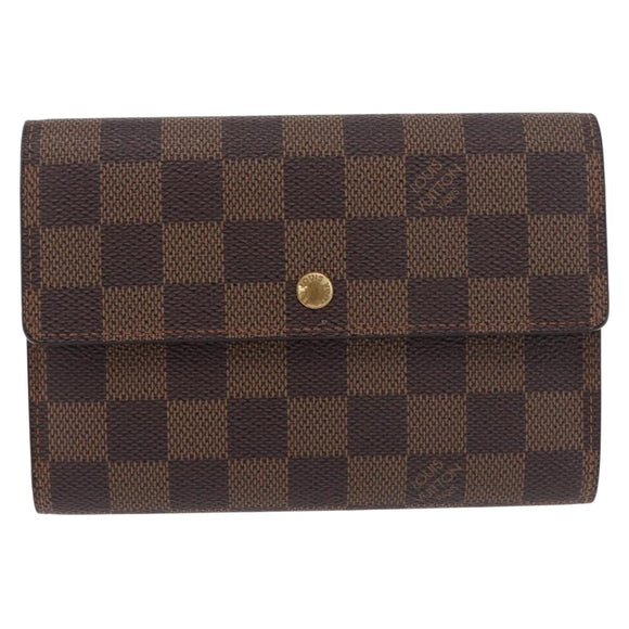 LOUIS VUITTON Damier Ebene Porte Tresor Etui Papie Wallet N61202 LV Auth 188674A