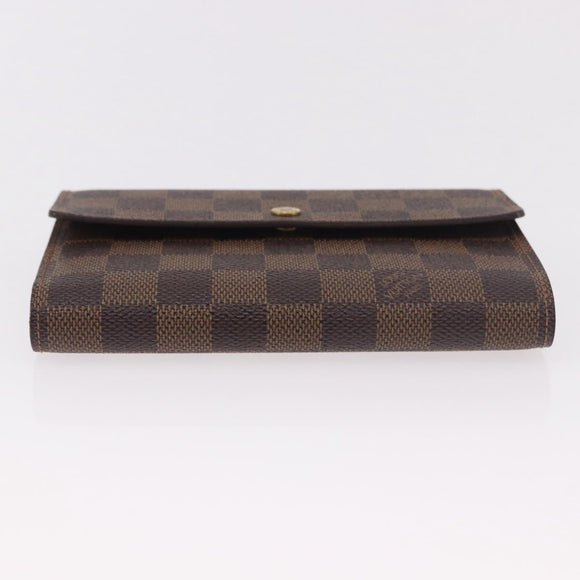 LOUIS VUITTON Damier Ebene Porte Tresor Etui Papie Wallet N61202 LV Auth 188674A