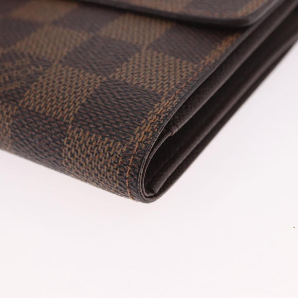 LOUIS VUITTON Damier Ebene Porte Tresor Etui Papie Wallet N61202 LV Auth 188674A