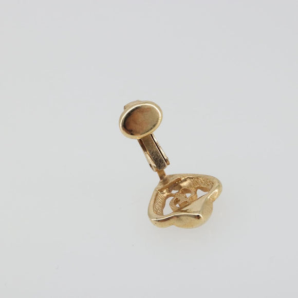 Christian Dior Earring Metal Gold Auth 188679