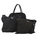 PRADA Hand Bag Nylon 3 Set Black Auth 188687-1