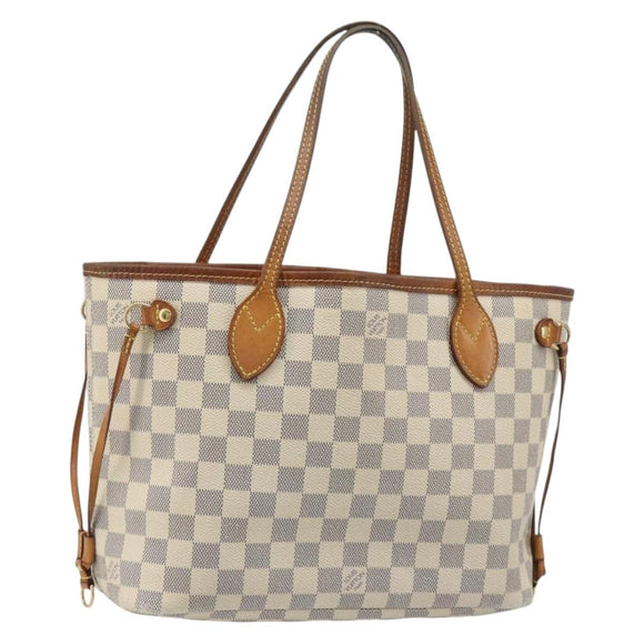 LOUIS VUITTON Damier Azur Neverfull PM Tote Bag N41362 LV Auth 188715
