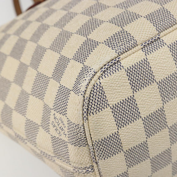 LOUIS VUITTON Damier Azur Neverfull PM Tote Bag N41362 LV Auth 188715