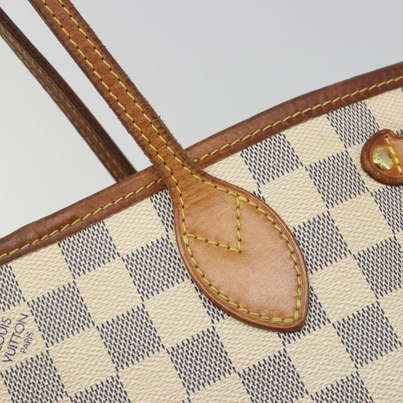 LOUIS VUITTON Damier Azur Neverfull PM Tote Bag N41362 LV Auth 188715