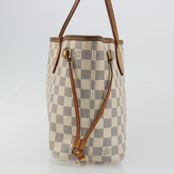 LOUIS VUITTON Damier Azur Neverfull PM Tote Bag N41362 LV Auth 188715