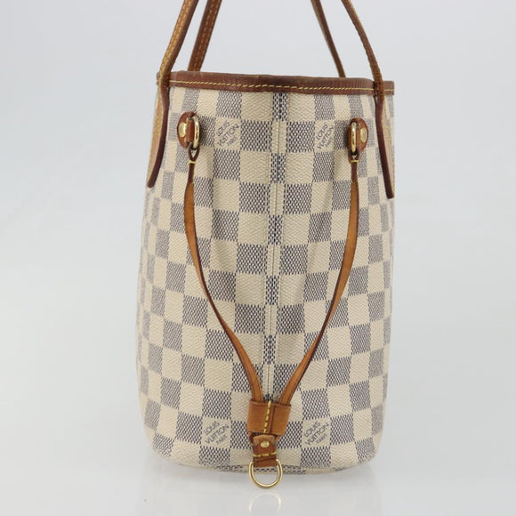 LOUIS VUITTON Damier Azur Neverfull PM Tote Bag N41362 LV Auth 188715
