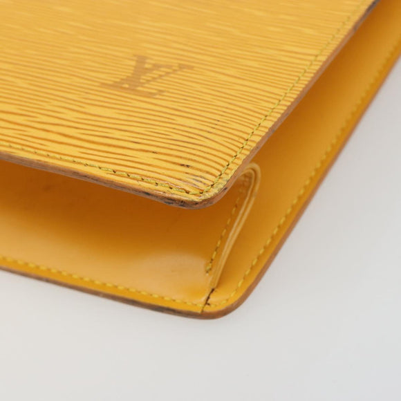 LOUIS VUITTON Epi Sac Plat Hand Bag Yellow M52079 LV Auth 188717