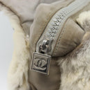 CHANEL Sports Line Chain Shoulder Bag Fur Gray Silver CC Auth 188719-17